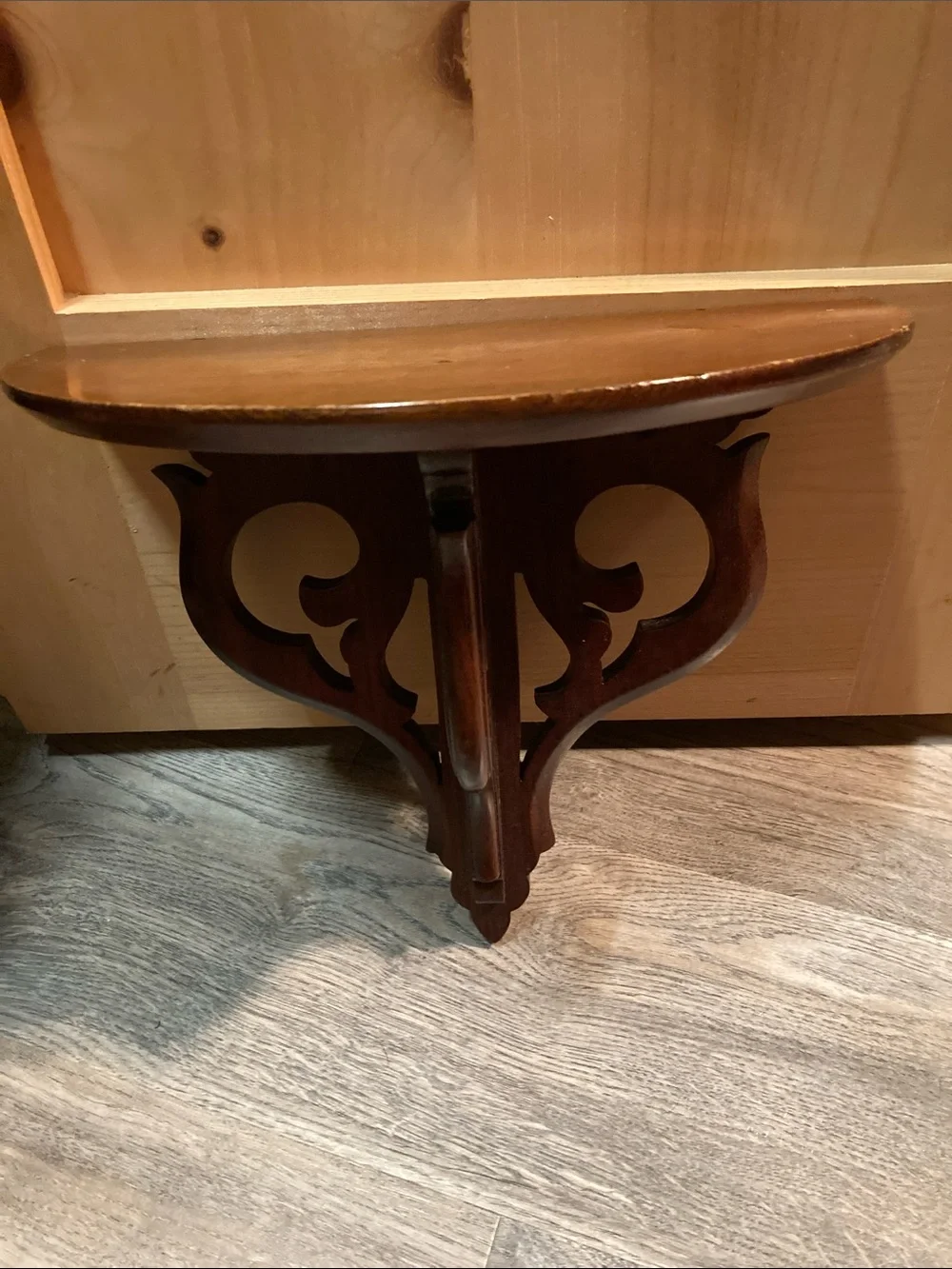 Vintage Wooden Wall Shelf - Dark Brown